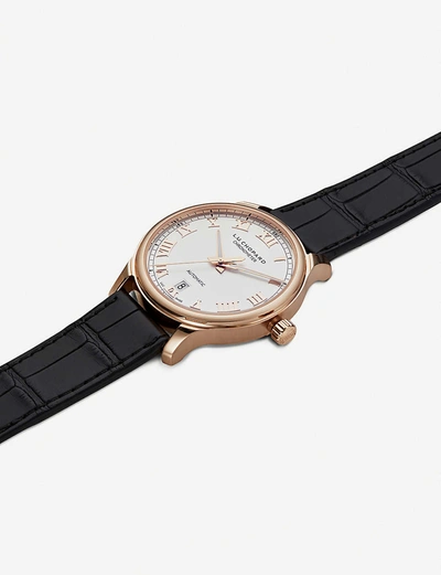 Chopard L.u.c 1937 Classic 18ct Rose-gold And Alligator-embossed Leather Watch In Black And Rose Gold