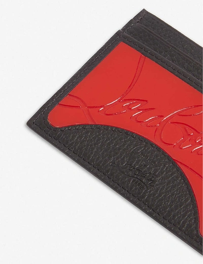 Christian Louboutin Kios Sneaker Sole Leather & Tpu Card Case In Loubi/black