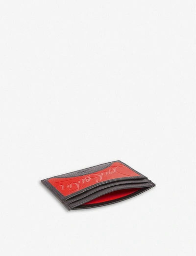 Christian Louboutin Kios Sneaker Sole Leather & Tpu Card Case In Loubi/black