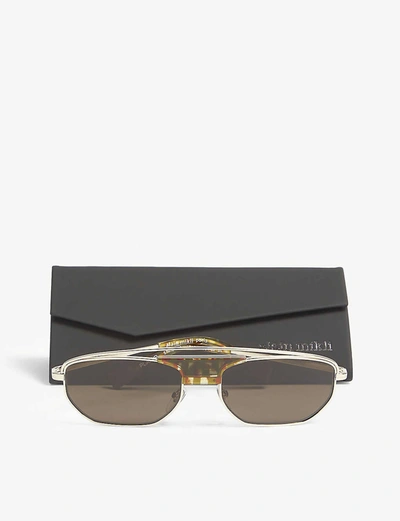 Shop Alain Mikli A04014 Rectangle-frame Sunglasses In Black/brown