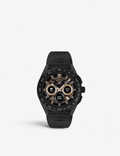 Shop Tag Heuer Men's Black Rubber Connected Titanium And Rubber Watch