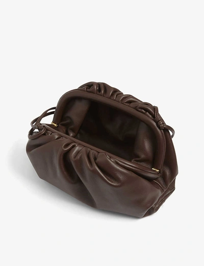 Shop Bottega Veneta The Pouch Small Leather Cross-body Bag In Browniegold