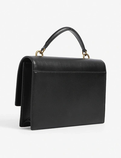 Shop Saint Laurent Black Ladies Black Leather Monogram Sunset Medium Shoulder Bag