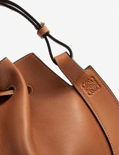 Shop Loewe Horseshoe Small Leather Cross-body Bag In Tan