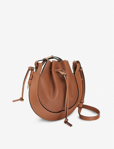 Shop Loewe Horseshoe Small Leather Cross-body Bag In Tan