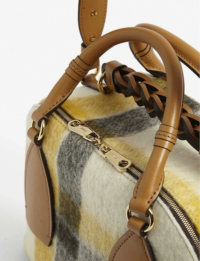 Shop Chloé Daria Medium Wool Cross-body Bag In Autumnal Brown
