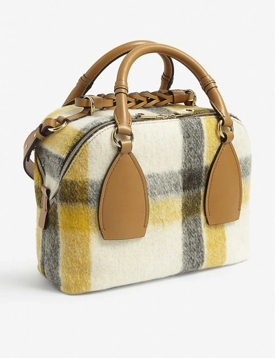 Shop Chloé Daria Medium Wool Cross-body Bag In Autumnal Brown