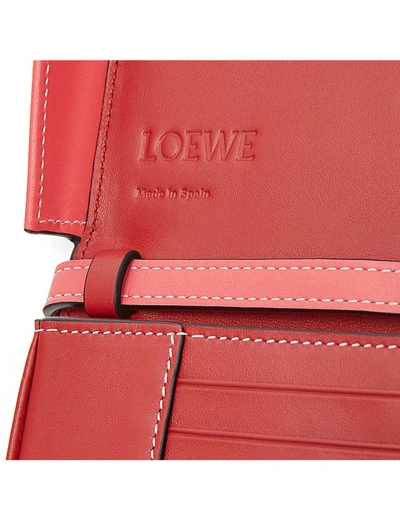 Shop Loewe Heel Leather Cross-body Bag In Pomodoro/poppy Pink