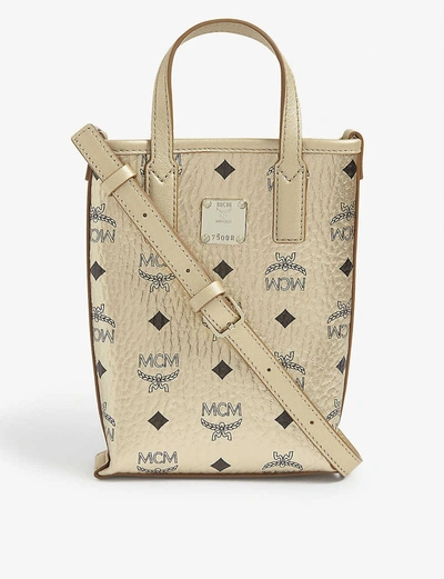 Shop Mcm Essential Visetos Leather Cross-body Bag