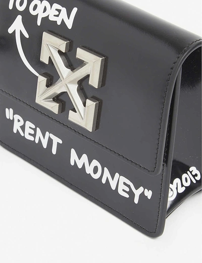Shop Off-white Jitney 0.7 Rent Money Leather Cross-body Bag In Black White