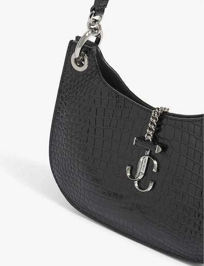 Shop Jimmy Choo Varenne Small Crocodile-embossed Leather Hobo Bag