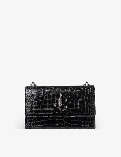 Shop Jimmy Choo Womens Black Bohemia Crocodile-embossed Leather Clutch Bag 1size