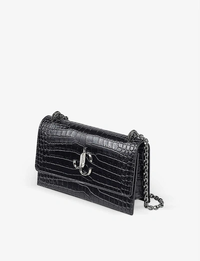 Shop Jimmy Choo Womens Black Bohemia Crocodile-embossed Leather Clutch Bag 1size