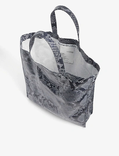 Shop Acne Studios Audrey Snake-print Cotton Tote Bag
