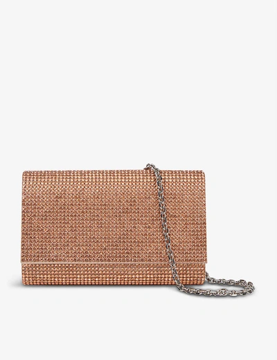 Shop Judith Leiber Fizzoni Crystal Clutch Bag In Rose Gold Silver