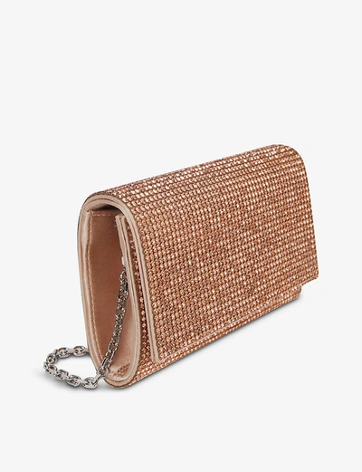 Shop Judith Leiber Fizzoni Crystal Clutch Bag In Rose Gold Silver