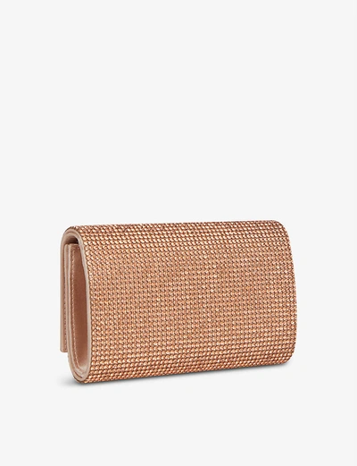 Shop Judith Leiber Fizzoni Crystal Clutch Bag In Rose Gold Silver