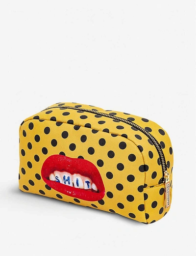 Shop Seletti Toiletpaper Sh*t Print Faux-leather Beauty Case