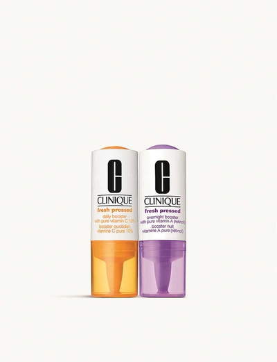 Shop Clinique Fresh Pressed Daily And Overnight Boosters With Pure Vitamins C 10% + A (retinol) Duo 6ml