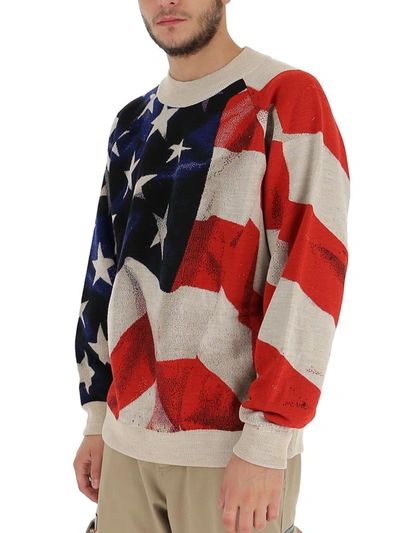 Shop Ih Nom Uh Nit American Flag Jacquard Sweater In Multi