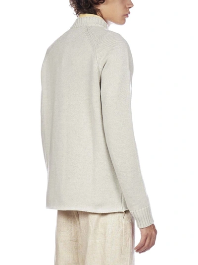 Shop Jacquemus Pocket Knitted Sweater In Beige