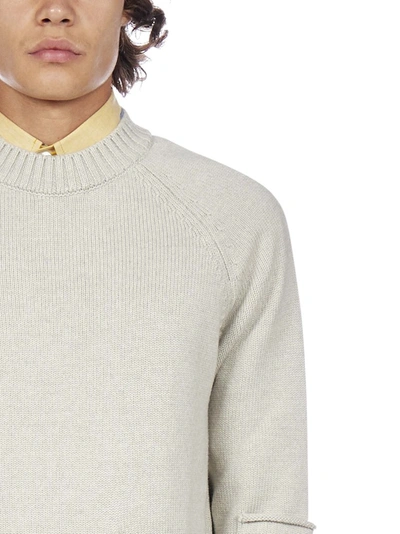 Shop Jacquemus Pocket Knitted Sweater In Beige