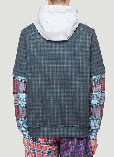 Shop Burberry Patchwork Check Hoodie In Multi
