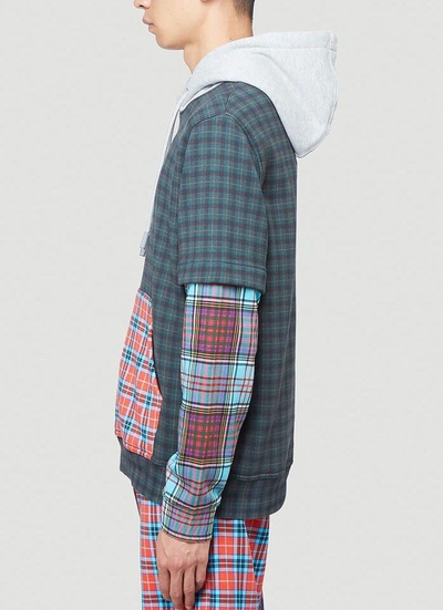 Shop Burberry Patchwork Check Hoodie In Multi