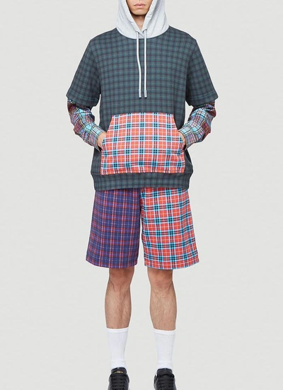 Shop Burberry Patchwork Check Hoodie In Multi