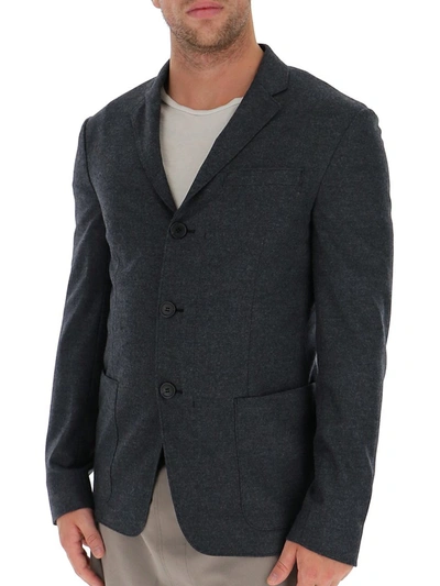 Shop Prada Single Breasted Blazer In Grey