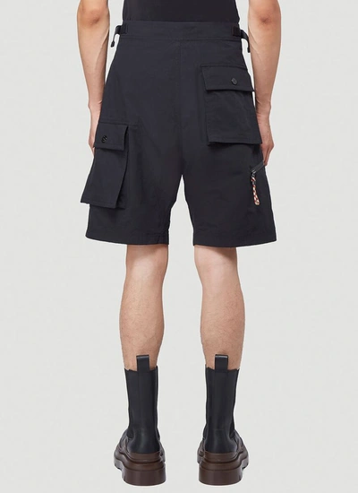 Shop Burberry Logo Appliqué Cargo Shorts In Black