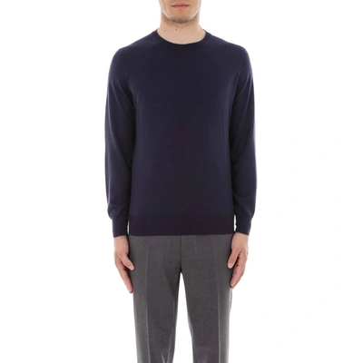 Shop Brunello Cucinelli Crew Neck Knit Sweater In Blue