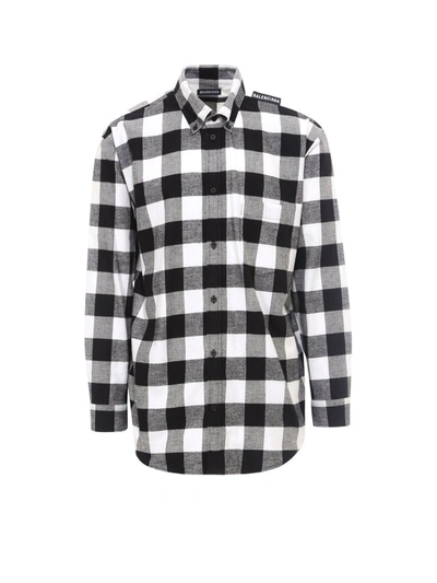 Shop Balenciaga Checked Shirt In Multi