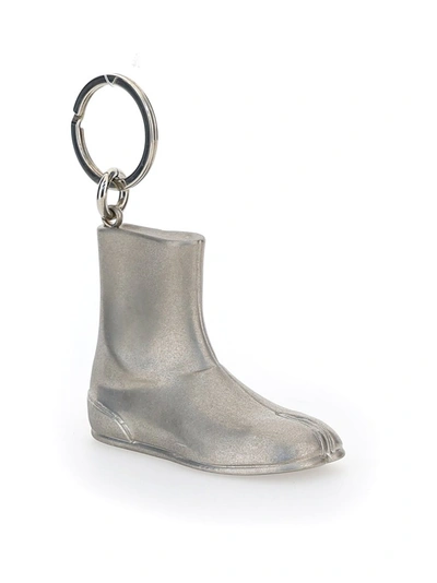 Shop Maison Margiela Tabi Boot Key Ring In Silver