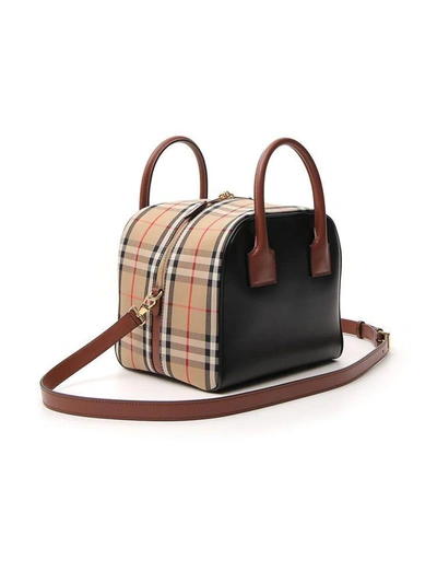 Shop Burberry Vintage Check Cube Bag In Multi