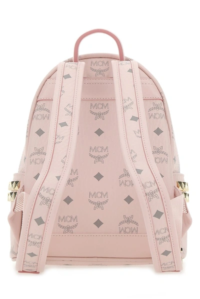 Shop Mcm Stark Side Studs Zipped Backpack In Pink