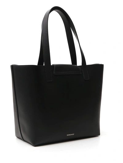 Shop Versace Virtus Top Handle Tote Bag In Black
