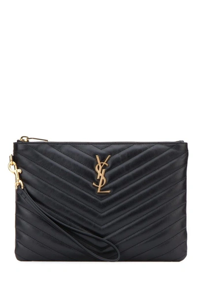 Shop Saint Laurent Jolie Clutch Bag In Black