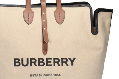 Shop Burberry Logo Print Tote Bag In Beige