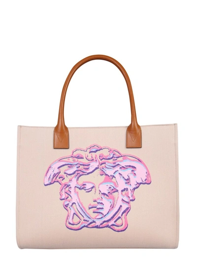 Shop Versace Cabas Pop Medusa Tote Bag In Multi