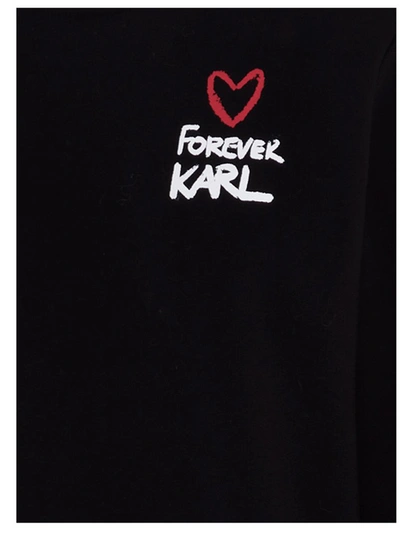 Shop Karl Lagerfeld Forever Karl Sweatshirt In Black