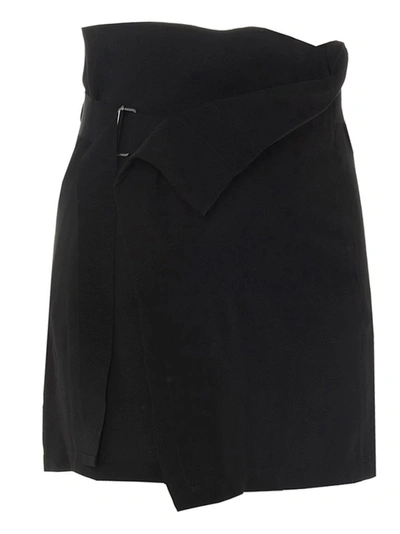 Shop Ann Demeulemeester Wrap Mini Skirt In Black
