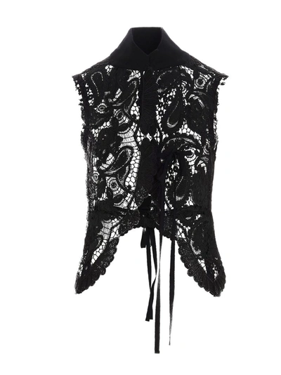 Shop Ann Demeulemeester Lace Vest In Black