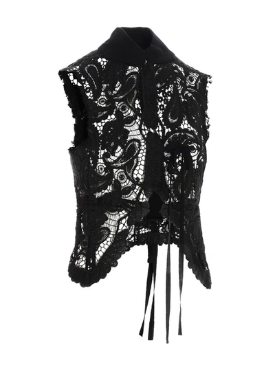 Shop Ann Demeulemeester Lace Vest In Black