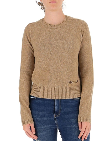 Shop Gucci Horsebit Sweater In Beige