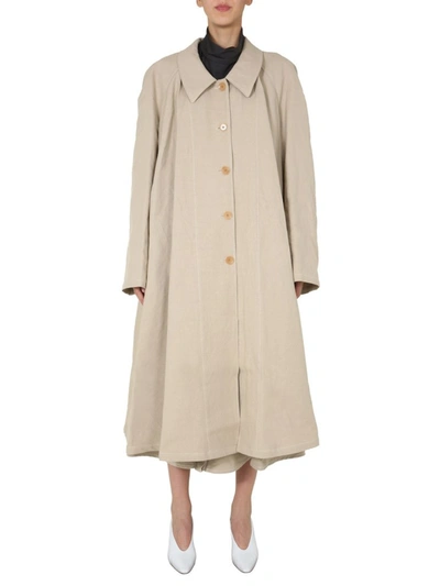 Shop Lemaire Belted Trench Coat In Beige