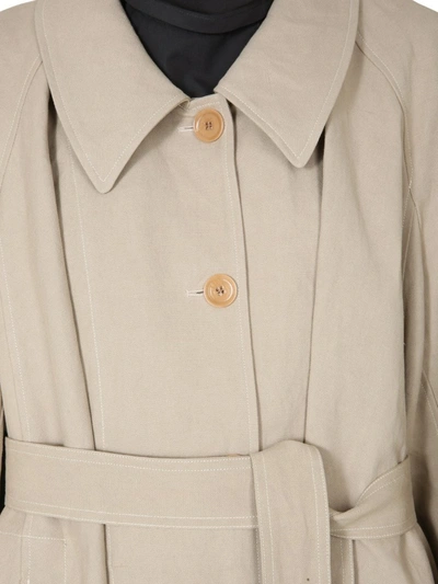 Shop Lemaire Belted Trench Coat In Beige