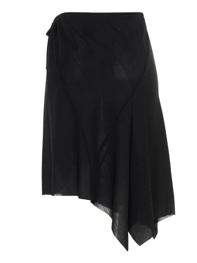 Shop Ann Demeulemeester Asymmetrical Skirt In Black