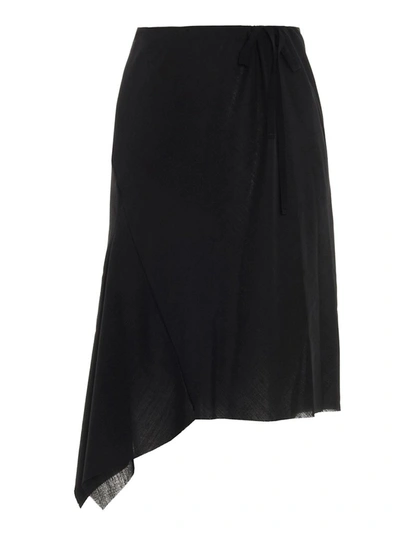 Shop Ann Demeulemeester Asymmetrical Skirt In Black