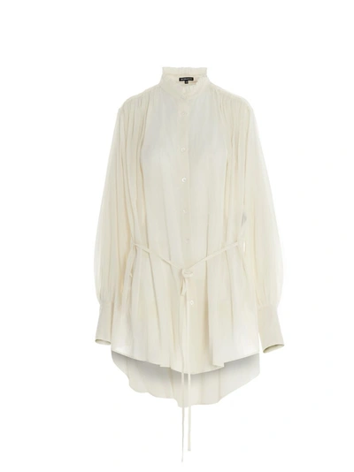 Shop Ann Demeulemeester Korean Neck Shirt In White